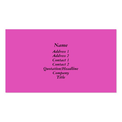 Bright pink business card templates (front side)