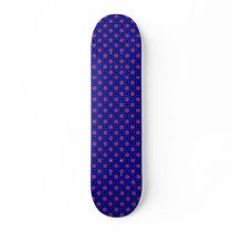 bright pink dots on blue skateboards by DonnaGraysonAbstract bright pink dots on blue skateboards