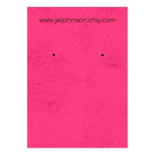 Bright Pink Earring Cards Business Cards (front side)
