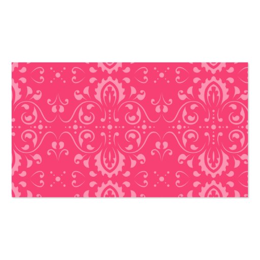 Bright Pink Floral Pattern Business Cards (back side)