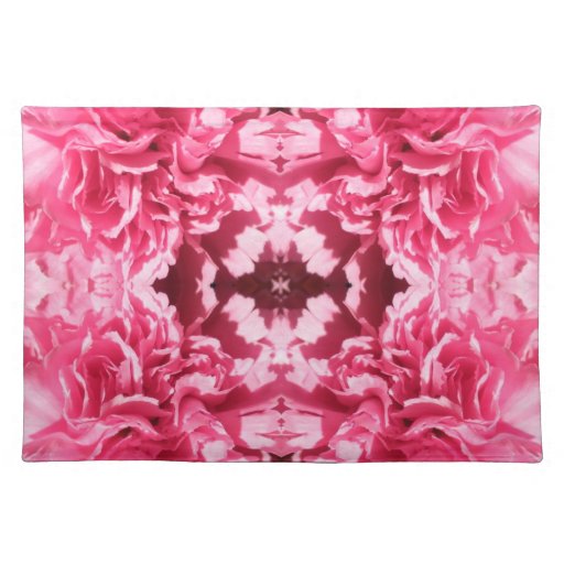 Bright Pink Flower Petal Kaleidoscope Placemats Zazzle