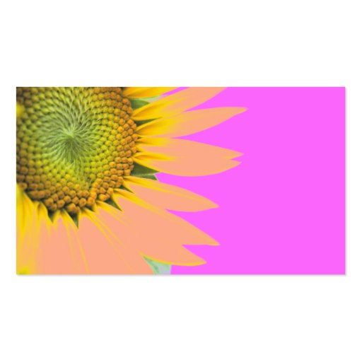Bright Pink Funky Sunflower Business Card (back side)