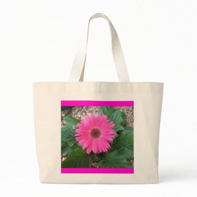Bright Pink Gerber Daisy Bag by gettingreen