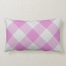 Bright pink gingham pattern pillow
