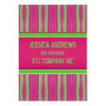 bright pink green distressed  lines business cards