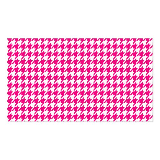 Bright Pink Houndstooth; Chalkboard look Business Card Templates (back side)