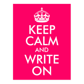 Bright Pink Keep Calm and Write On Postcard