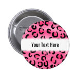 Bright Pink Leopard Print Pattern. buttons
