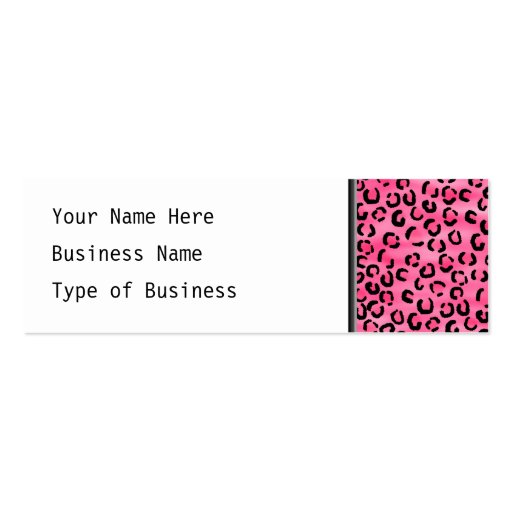 Bright Pink Leopard Print Pattern. Business Card Templates (front side)