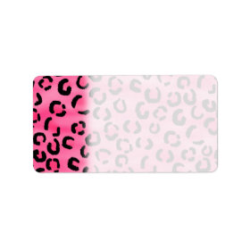 Bright Pink Leopard Print Pattern. Personalized Address Labels