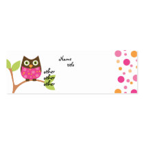 Bright Pink Owl Baby business cards