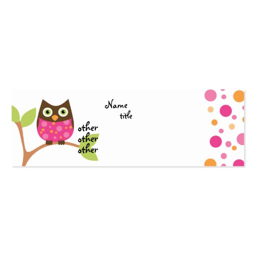 Bright Pink Owl Baby Business Card