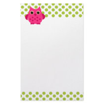 Bright Pink Owl stationery by candystore Bright Pink Owl stationery