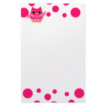 Bright Pink Owl Personalized Stationery