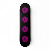 Bright Pink Rose. Black Background. Skateboard Deck