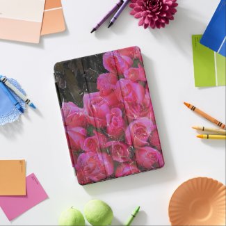 Bright Pink Roses Painted iPad Air Cover