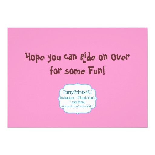 Bright Pink Star Cowgirl and Horse Birthday Party Personalized Invite