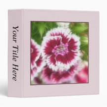 Bright Pink Sweet William Flowers Vinyl Binders