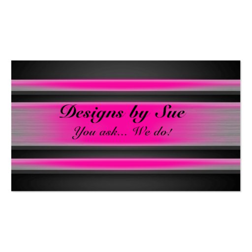 Bright Pink Tinted Metal Business Card Template (front side)