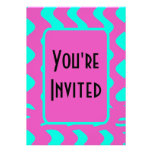 bright pink tuquoise party invite