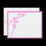 Bright Pink Wild Flower Branch Wedding RSVP
