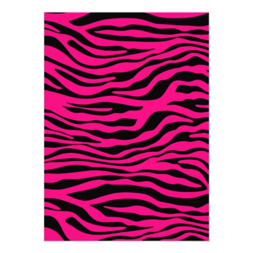 Bright Pink Zebra Animal Print Announcement