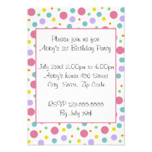 Bright Polka Dot Invitation