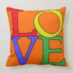 Bright Pop Art LOVE Throw Pillow pillows