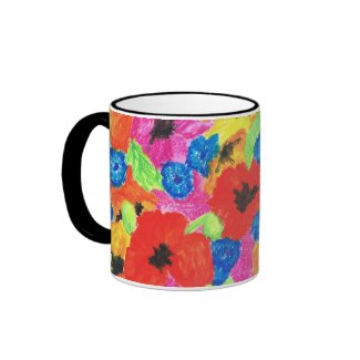 Bright Poppies and Cornflowers Ringer Mug