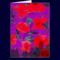 bright poppies on purple cards