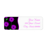 Bright Purple and Black Floral  Damask Wedding Custom Return Address Labels