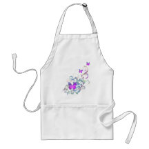 Bright Purple Butterfly Apron