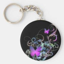 Bright Purple Butterfly Key Chain