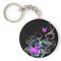 Bright Purple Butterfly Key Chain