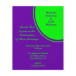 bright purple green mod circle wedding flyers