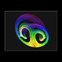 Bright Rainbow Color Fractal Postcard postcards