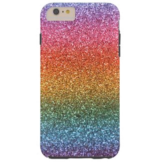 Bright rainbow glitter tough iPhone 6 plus case