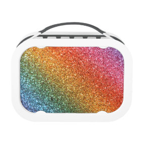 Bright rainbow glitter yubo lunch box