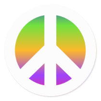 Bright Rainbow Peace Sign Sticker