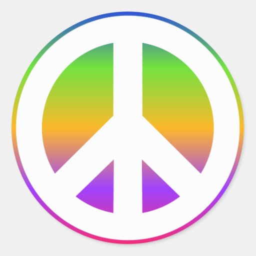 Bright Rainbow Peace Sign Sticker Zazzle 