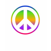 Bright Rainbow Peace Symbol T-Shirt by designs4you Bright Rainbow Peace Symbol T-Shirt