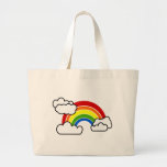 Bright Rainbow with Fluffy White Clouds Bag