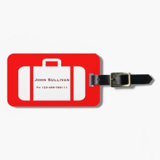 Bright Red and Yellow Luggage Tag
