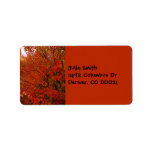 Bright Red Autumn Leaves Custom Address Label