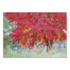 Bright Red Autumn Maple Leaves In The Meadow card