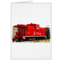 Bright Red Caboose Greeting Card