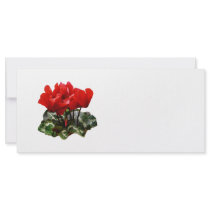 Bright Red Cyclamen Rack Card Template