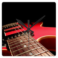Bright Red Electric Guitar Photo Wall 

Clock