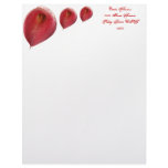 Bright Red 'Exotic Flamingo' Flower Custom Letterhead
