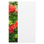 Bright Red Geraniums Customized Stationery